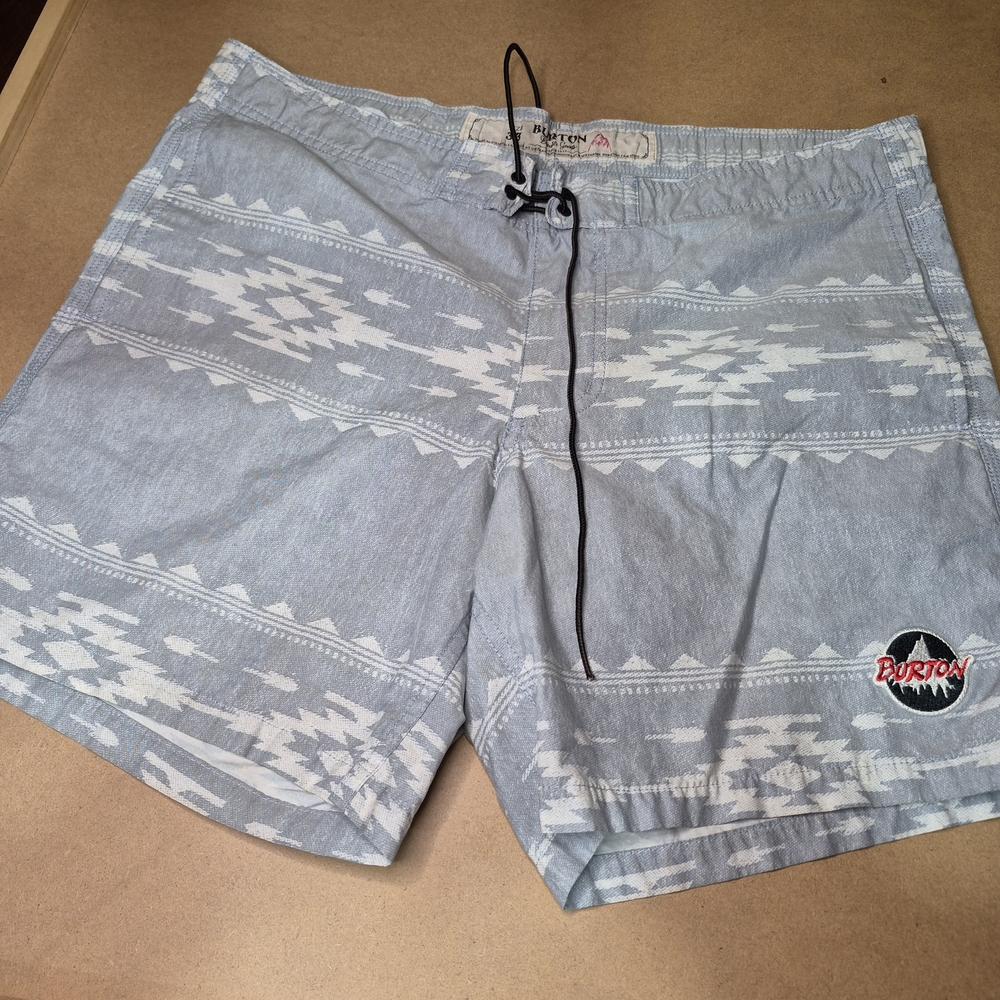 Burton Blueish Gray Patterned Men's Unlined  Board Shorts 2384/420